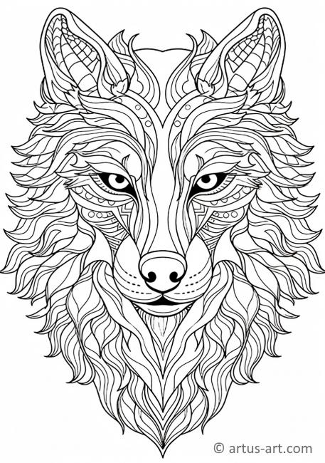 Pagina de colorat cu lupi